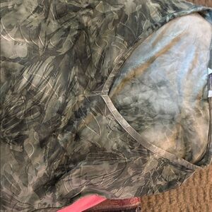 Camouflage V-Neck Women's Blouse